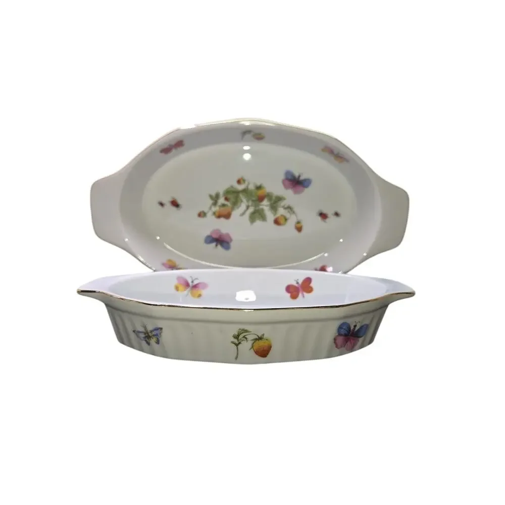 Ardalt Japan 'Spring Time' Oven-to-Table Oval Casserole Set Cookware Vintage